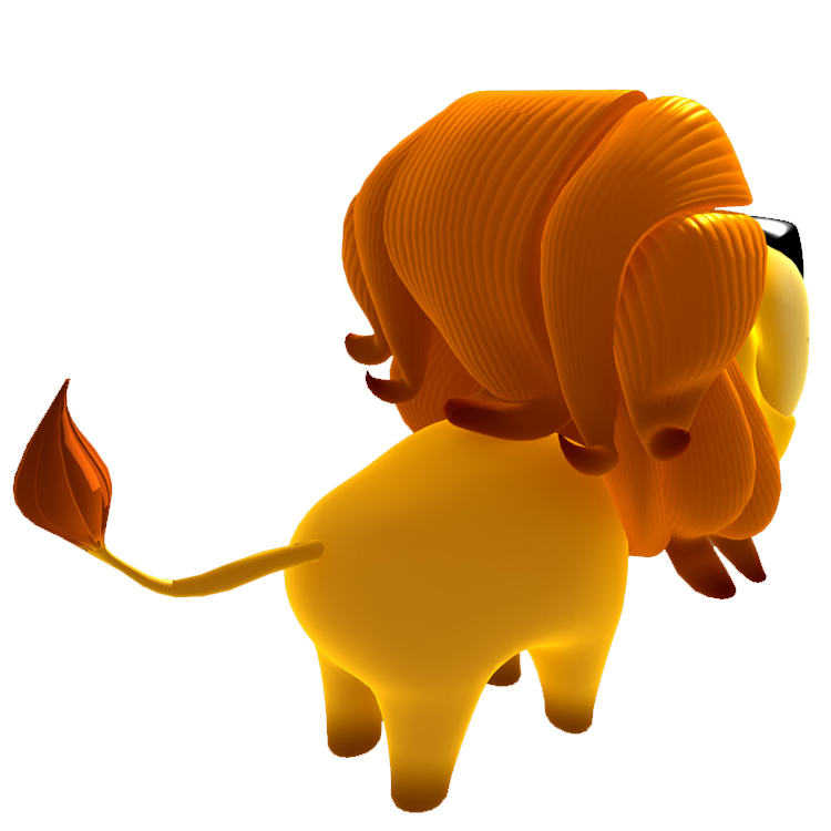 (Animal-0027) -3D-Karikatür aslan